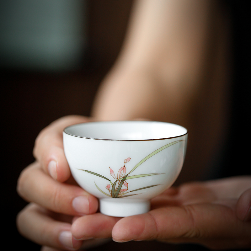 Su hand - made ceramic cup sample tea cup individual household small kung fu tea cups of tea, green tea cup