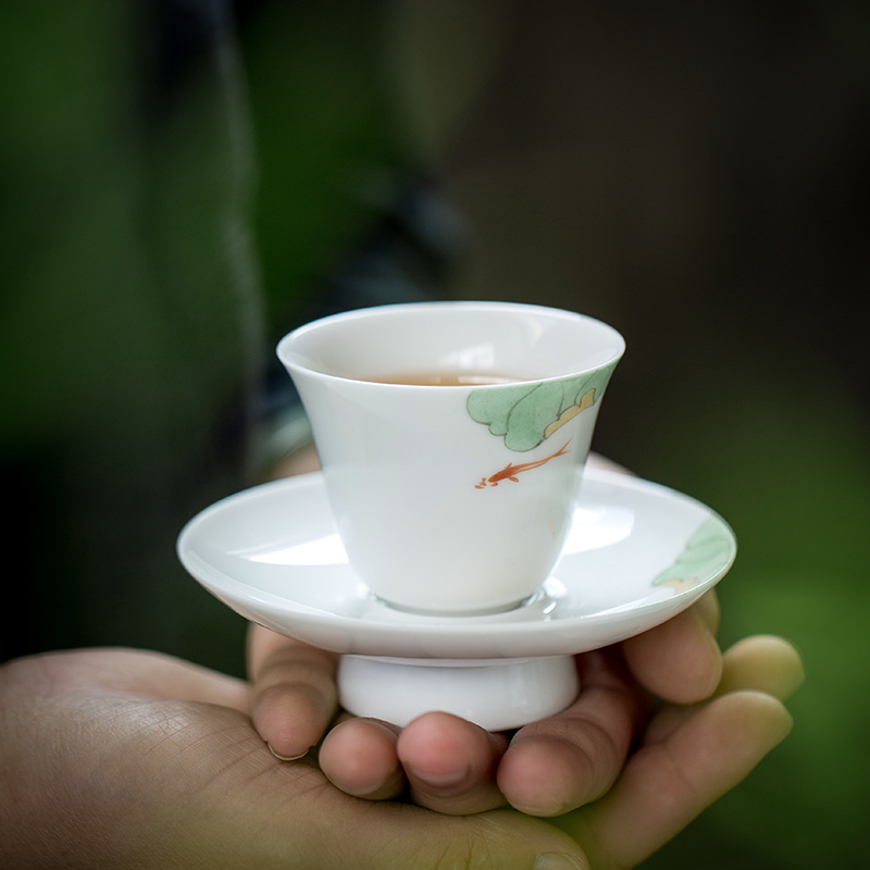 His hands made pottery glaze ceramic cup mat circular cup kung fu tea accessories cup insulation pad