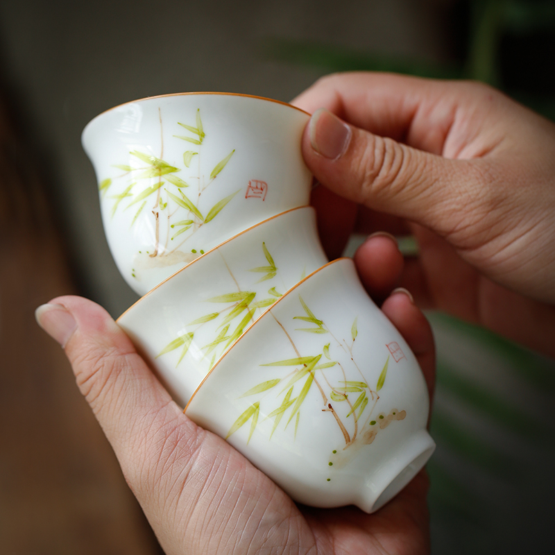 Su hand - made ceramic cups kung fu tea set with personal cup single cup, small cup of black tea, green tea cup