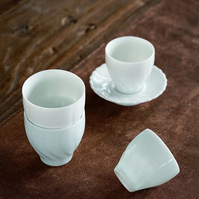 Su kung fu tea cups ceramic sample tea cup small white porcelain cup of black tea, green tea BeiYing green master CPU