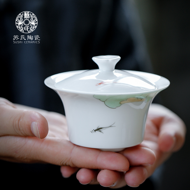 Su hand - made tureen teacup on glaze color ceramic household kung fu tea bowl finger bowl to tea cups