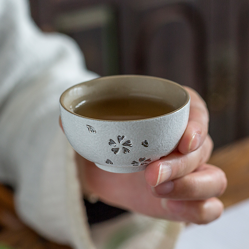 Su Japanese trace silver cup ceramic sample tea cup of black tea, green tea cups of kung fu tea cups single CPU