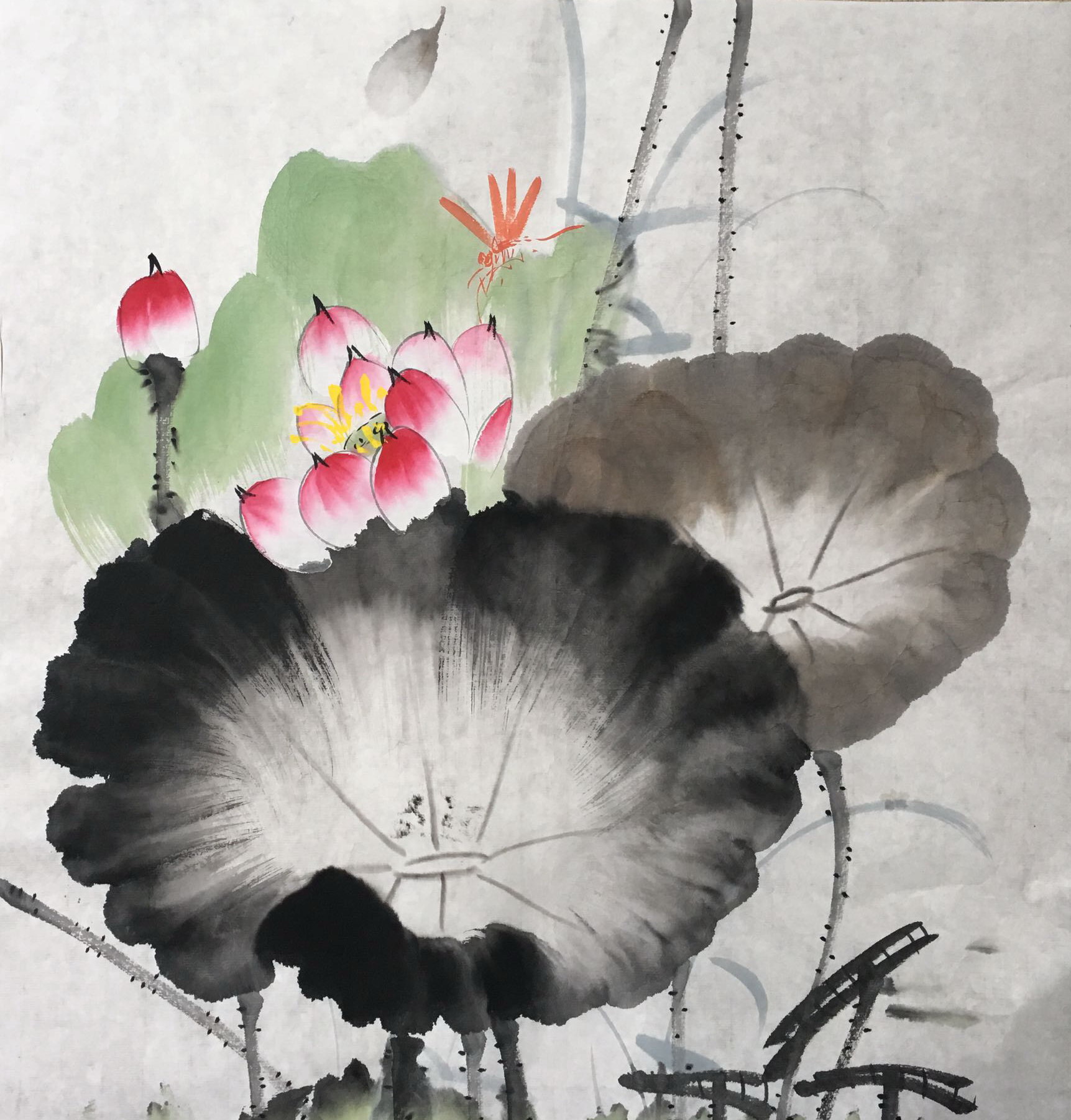 水墨手绘国画花鸟 三尺斗方 写意作品 客厅字画 楼一阁书画 r8