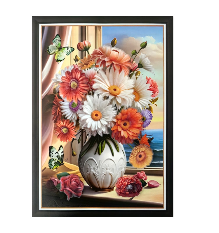 3d Simulation Vase Decoration Stickers Flower Bonsai Wallpaper Living Room Entrance Photo Frame Wall Stickers Corridor Waterproof Self-Adhesive Painting