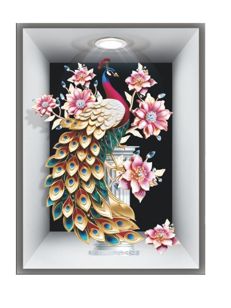 Factory Direct Sales Foreign Trade Exclusive for 3d Simulation Peacock Photo Frame Wall Stickers Send Viscose Border Strip