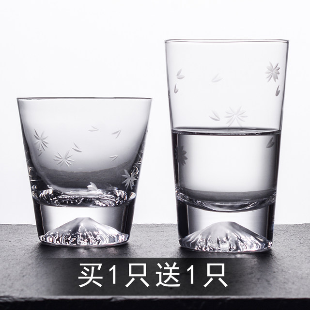 Mount Fuji snow mountain cup whiskey cup ຍີ່ປຸ່ນສ້າງສັນ cocktail ແກ້ວຄົວເຮືອນ cherry blossom ຈອກເຫລົ້າທີ່ເຮັດຈາກຕ່າງປະເທດ