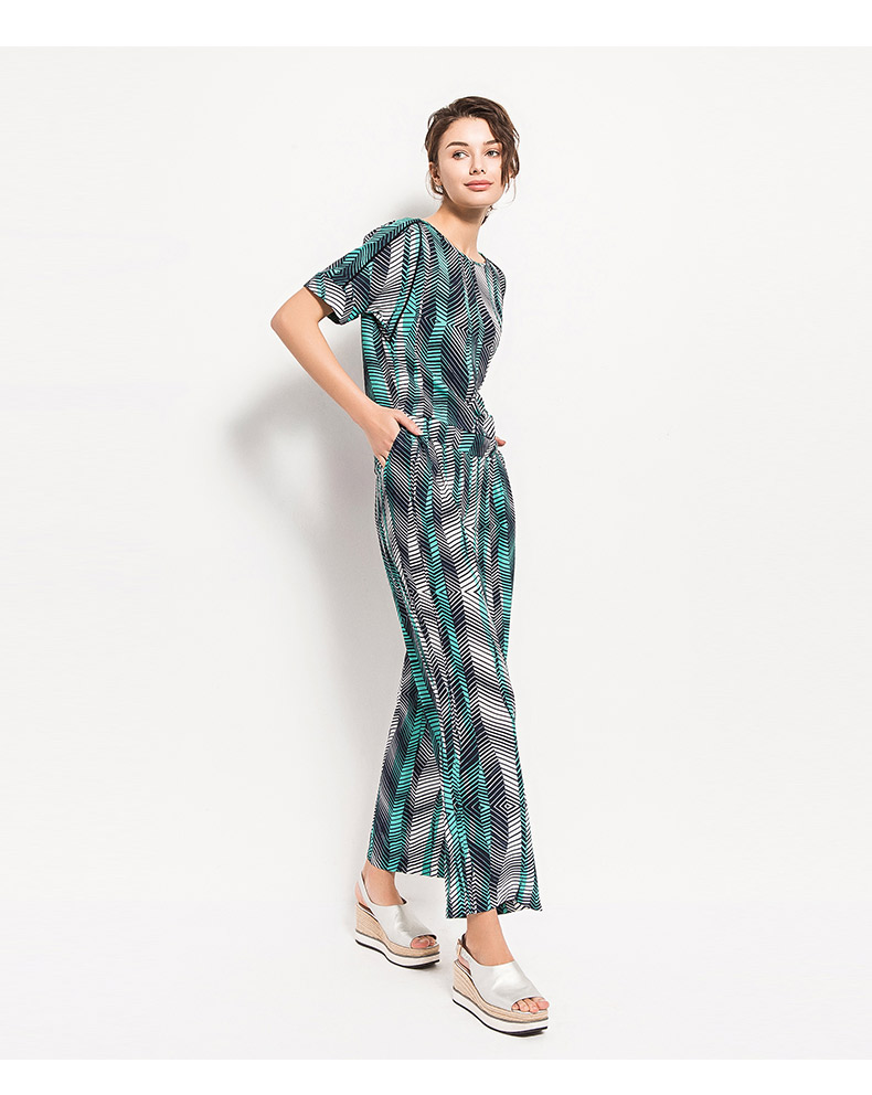 naersiling恩灵 2017装新品经典圆领花色不规则条纹休闲