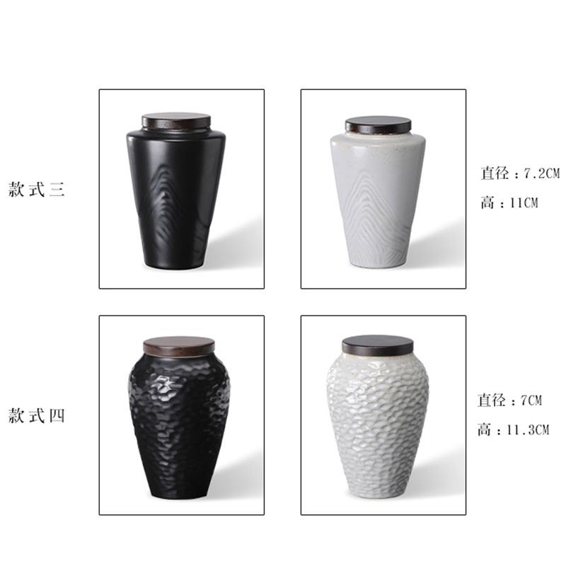 Ceramic seal storage warehouse storage tea pot archaize coarse pottery small tea pot lid ebony flowers inserted