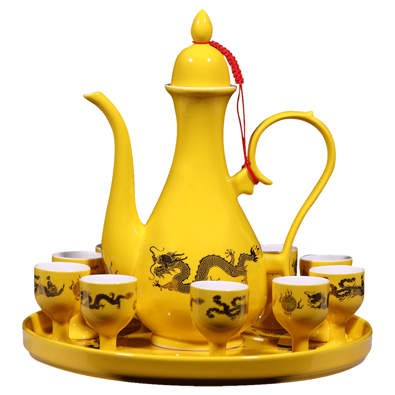 Jingdezhen ceramic wine suits for the in extremely good fortune hip Chinese traditional antique glass wine goblet