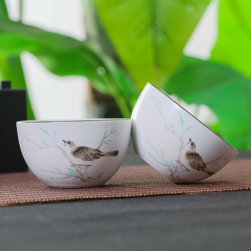 Jingdezhen ceramic sample tea cup noggin fragrance - smelling cup tea master cup koubei kung fu tea bowls individual cup