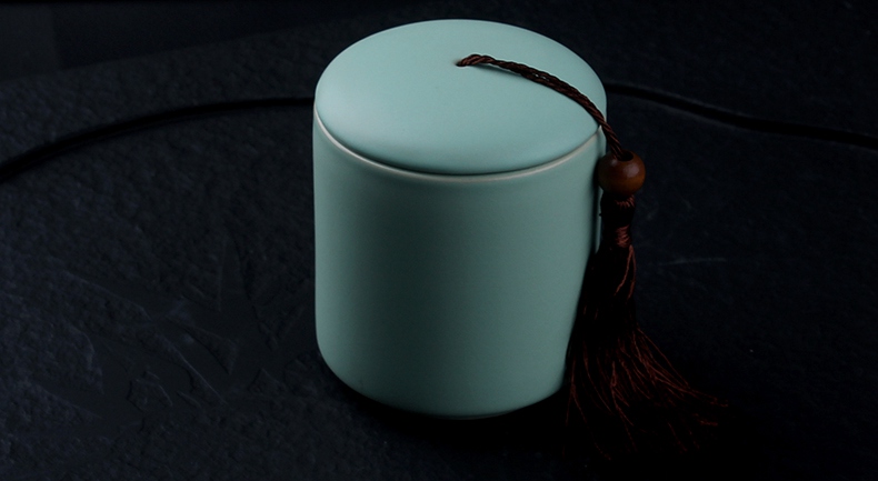 Your YaoGuan day cyan porcelain tea pot seal storage tank ceramic pot tea bottle ceramic POTS