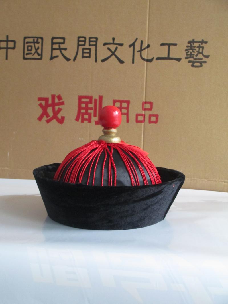 戏剧清朝官帽古装头饰侍卫大臣帽子影视演出摄影道具僵尸帽太监帽