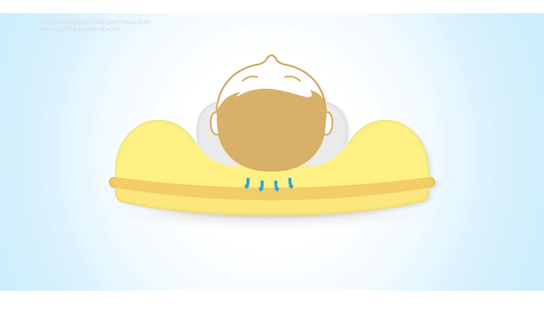 欧淘 天然有机棉婴儿宝宝新生儿枕头 月亮型记忆棉定型枕 送枕套