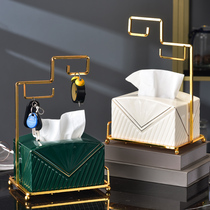 American living room coffee table creative personality tissue box modern light luxury household paper box ceramic storage rack drawing paper box