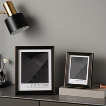 Modern simple light luxury photo frame setting stage trend mens photo frame frame high-grade alloy solid wood 6 7 10 inches