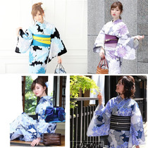 Export Japanese classical color cotton kimono bathrobe purple sun flower chrysanthemum peony classical color