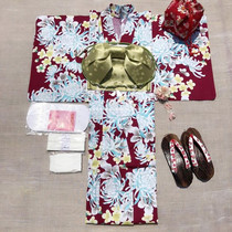 New cotton Japanese kimono bathrobe photo summer offering chrysanthemum