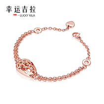 LUCKY KILA LIGHT luxury rose color gold 18K ruby snake head BEST FRIEND BRACELET FEMALE