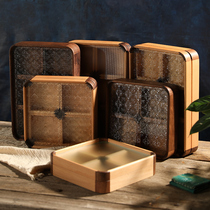 Solid wood dried fruit box with lid nut storage box living room creative snack candy plate wooden household refreshment box
