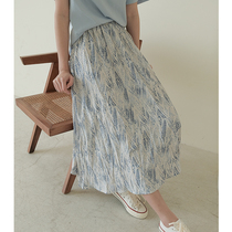 Cat Niang Zhi skirt womens summer 2021 new hanging chiffon skirt high waist temperament thin pleated a word pleated skirt