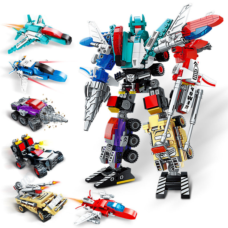 启蒙积木变形玩具金刚6益智拼装机器人8儿童7拼图12男孩10岁乐高9