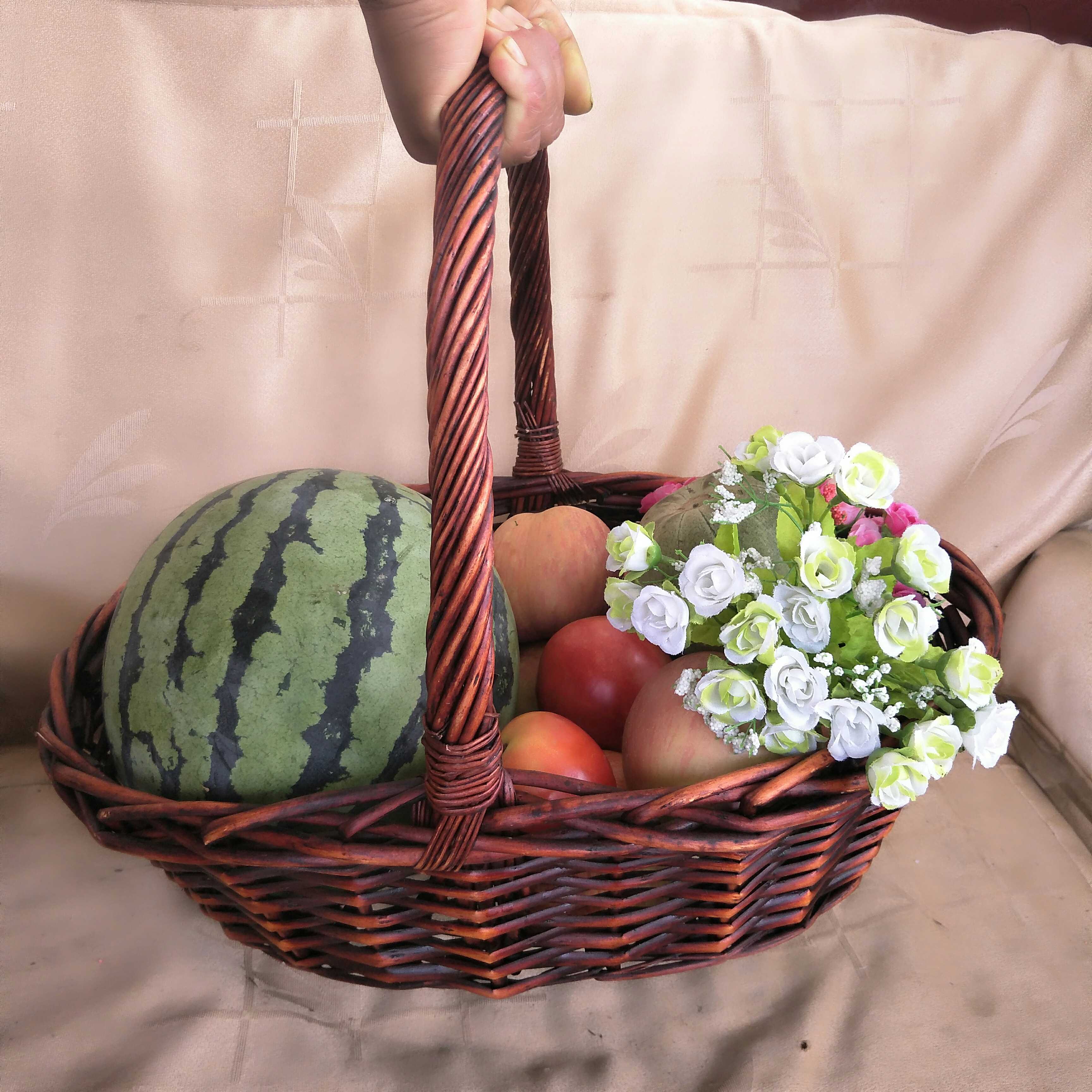 藤编水果篮子批发 定做 鸡蛋篮子 柳编花篮 礼品提篮