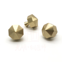 Brass handle Light luxury gold modern simple wardrobe cabinet door bathroom drawer European shoe cabinet Pure copper handle small