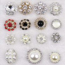 High-grade rhinestone pearl buttons Mink fur coat Windbreaker Diamond-set pearl round wild top fur button