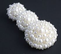High-grade handmade beaded pearl white button embellished button for ladies clothes coat fur trench coat button