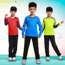Autumn and Winter Children's Badminton suit long-sleeved trousers table tennis training suit boys and girls sports clothes dry at air speed