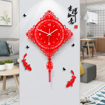 Yakeli Chinese clock wall clock Living room creative modern simple quartz clock mute bedroom clock decorative wall clock