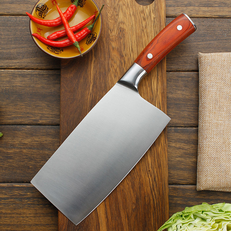 三品厨房刀具不锈钢菜刀切菜刀切肉刀 家用切片刀锋利斩切刀_5折现价