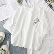 2021 summer new white short sleeve T-shirt female student tide ins round neck short sleeve Korean version Joker fashion figure women