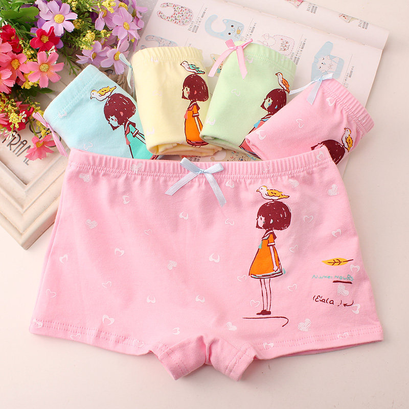 儿童内裤纯棉平角裤女宝宝三角全棉2-6-8-12岁中大童孩子女童内裤