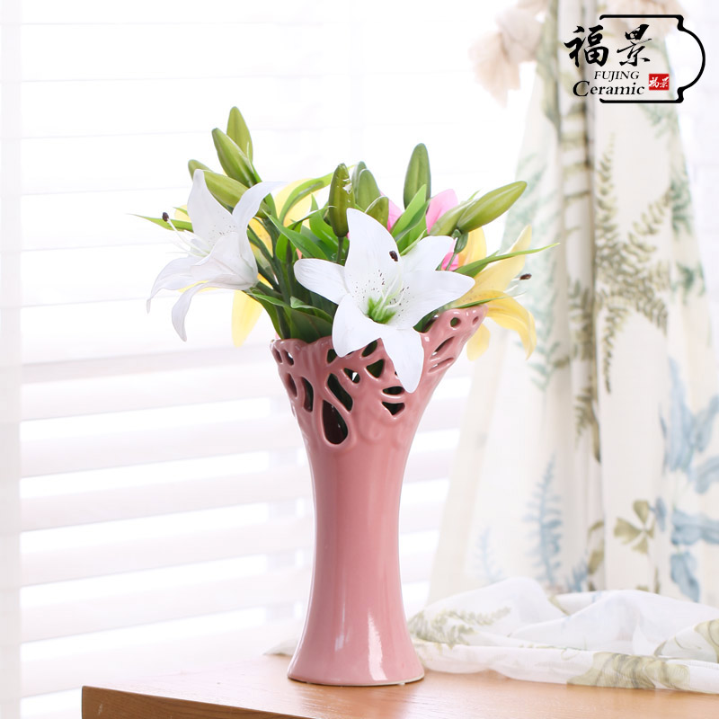 Furnishing articles at home sitting room scene vase creative ceramic bevel marriage TV ark, decoration decoration modern arts and crafts