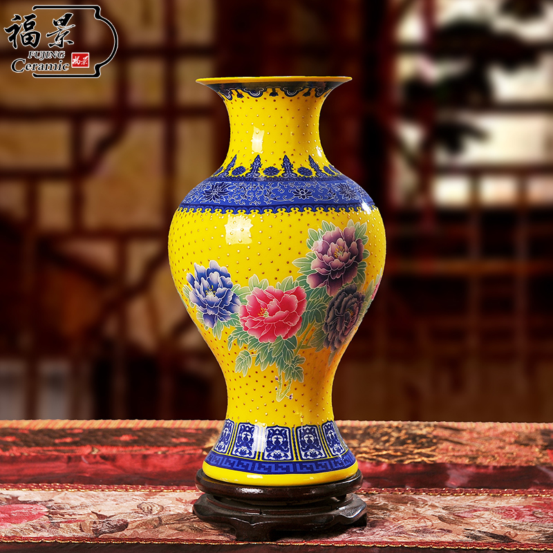 The scene creative household ceramics handicraft peony vases classical furnishing articles furnishing articles sitting room decoration decoration