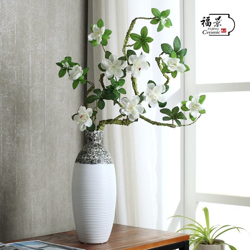 The creative scene ground vase furnishing articles home decoration ceramic pottery three - piece sunflower flowers sitting room