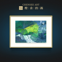 Chen Shunzhis sunshine orange house fashion modern simple abstract hanging painting living room dining room decoration painting