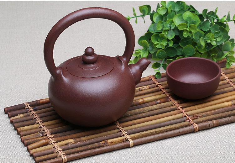 胜艺轩 宜兴名家原矿老紫泥紫砂壶 纯全手工茶壶茶具特价 提梁壶