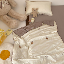 ins coffee small bear children heather summer cool by air conditioning by summer baby soft and cold feel ice silk nap thin.