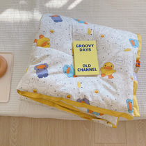 Cute Little Yellow Duck Baby A Class Pure Cotton Summer Cool Quilt Washable Child Thin nap Soybean Fiber Air Conditioning Quilt