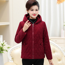 Mother winter corduroy cotton coat short middle-aged women cotton thick cotton padded jacket middle-aged women autumn and winter cotton clothing