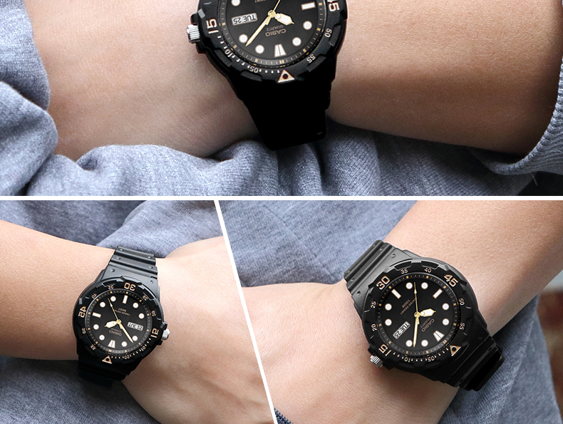 卡西欧(casio)手表男学生腕表 橡胶表带潮流运动防水石英男表mrw-200h