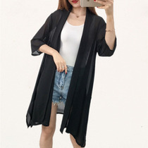 260 Jin 240 Jin plus size womens summer 250 fat mm shawl sunscreen new seven-point sleeve chiffon shirt cardigan