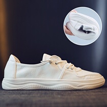 Lazy shoes womens 2020 new autumn Net red leather White shoes womens wild trend flat casual womens shoes
