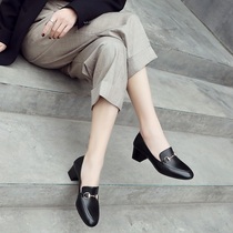 Womens shoes in the spring and autumn shoes female high-heeled shoes chunky-heel British shoes wild leisure surest loafers brand