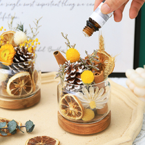 Fire-free aromatherapy essential oil cinnamon Gardenia dried flower ornaments home room lasting bedroom girls keep fragrant view of lemon summer