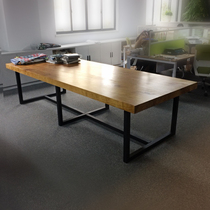 Simple solid wood desk computer desk log American retro table industrial desk conference table rectangular dining table