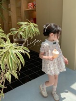 2021 new spring and summer girls Pomphong Princess Skirt Day Department Cartoon Printed Birthday Bubble Sleeveless Dress