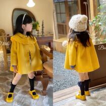 21 new full wool hand sewn double face bicoloured and cute temperament Petal Girl Coat Girl Coat Jacket Delivery Year Suit
